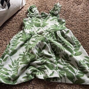 Janie and Jack Green Leaf Pattern Dress